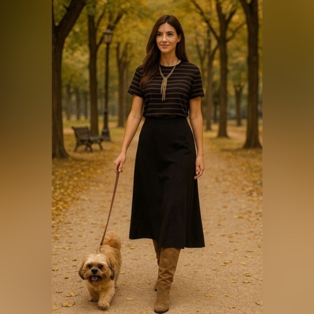 Reitmans black  full A-line skirt w/ back zip & top hook closure. 🖤